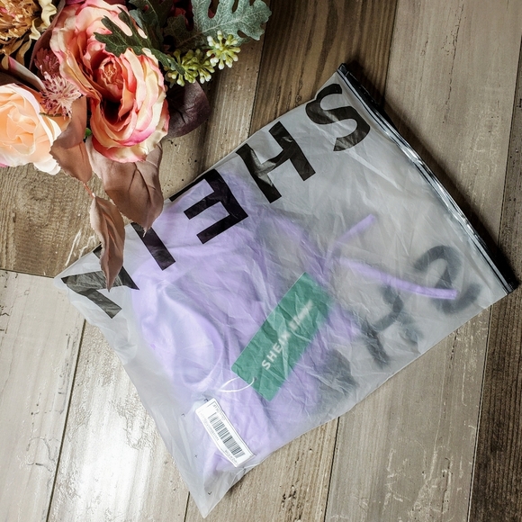 NWT SHEIN EZwear Violet Purple Solid Drawstring Ruched Tee Size 6 - Picture 12 of 16